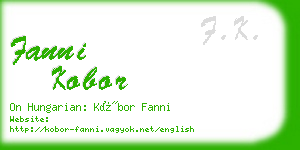 fanni kobor business card